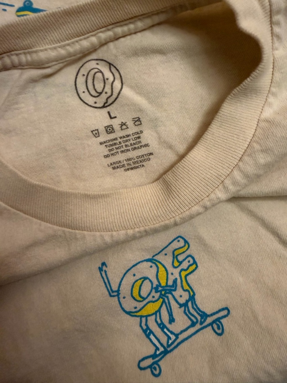 Tyler The Creator Odd Future Donut Skate White T Shirt Mens Size Large Preowned
